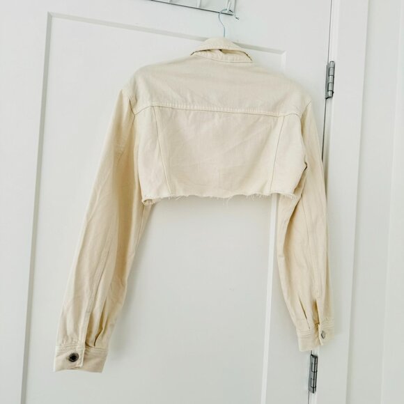 NWOT Pull & Bear Ivory Denim Jacket, Size S - Picture 6 of 6